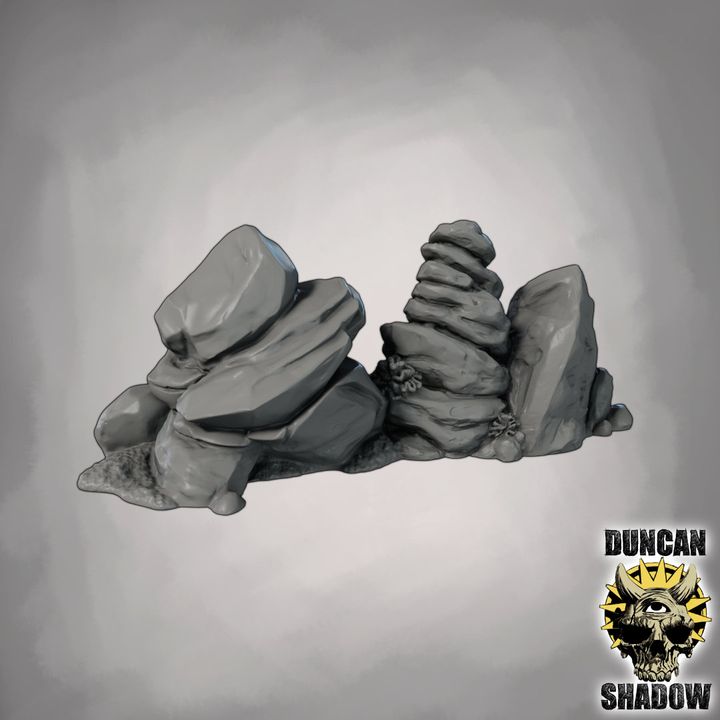 Rock Formations (Straight) - Terrain | DnD & Tabletop Games | 28mm