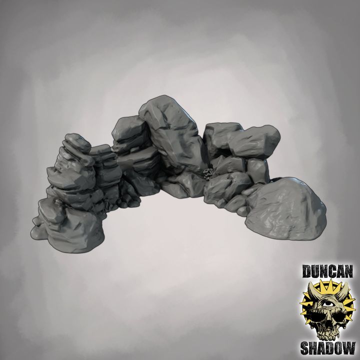 Rocks Curved - Terrain | DnD & Tabletop Games | 28mm