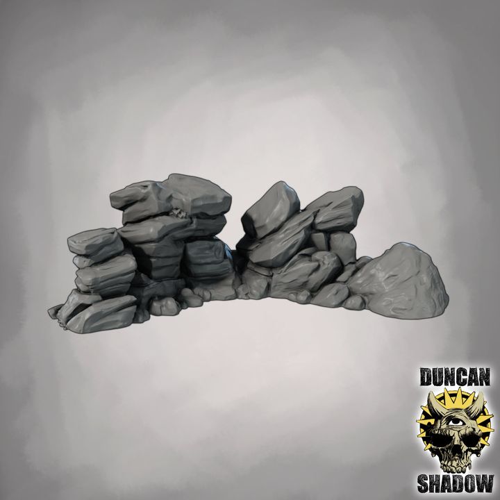 Rocks Curved - Terrain | DnD & Tabletop Games | 28mm