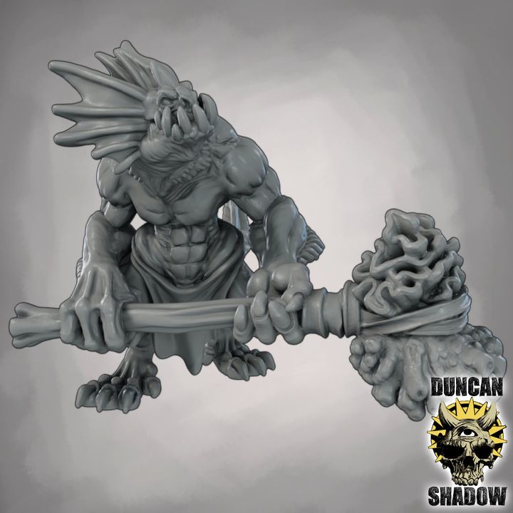 Sahuagin with Hammers - Resin Mini | DnD & Tabletop | 28mm