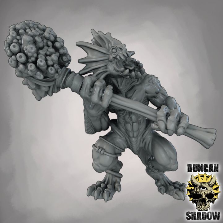 Sahuagin with Hammers - Resin Mini | DnD & Tabletop | 28mm