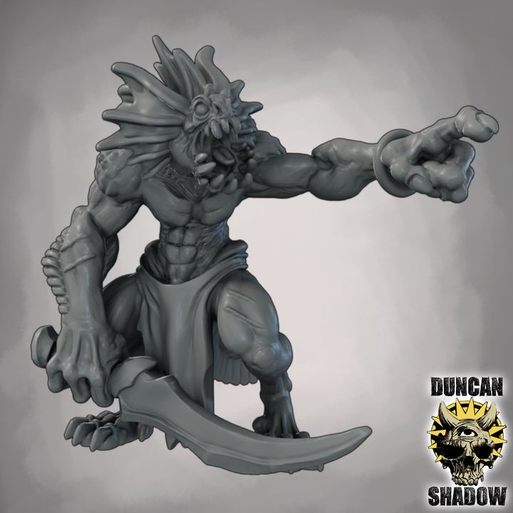 Sahuagin with Swords - Resin Mini | DnD & Tabletop | 28mm