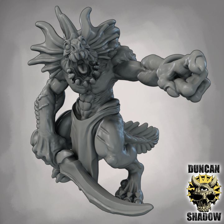 Sahuagin with Swords - Resin Mini | DnD & Tabletop | 28mm