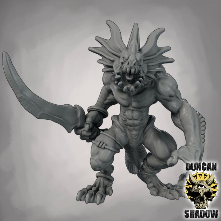 Sahuagin with Swords - Resin Mini | DnD & Tabletop | 28mm
