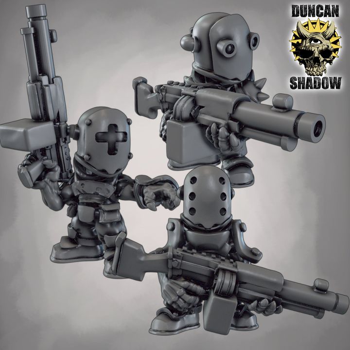 Sci - Fi Goblins with Light Support Weapons | DnD Miniature | 28mm