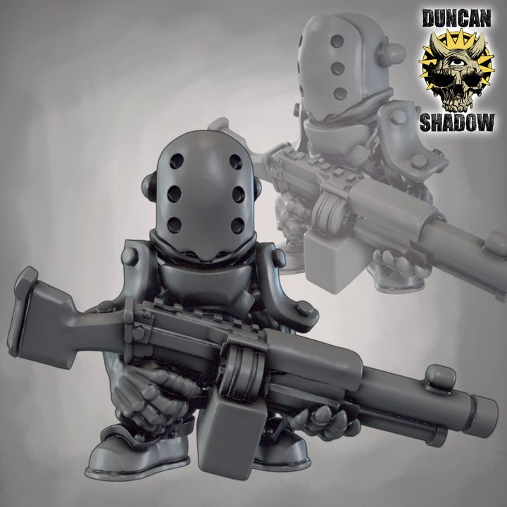 Sci - Fi Goblins with Light Support Weapons | DnD Miniature | 28mm