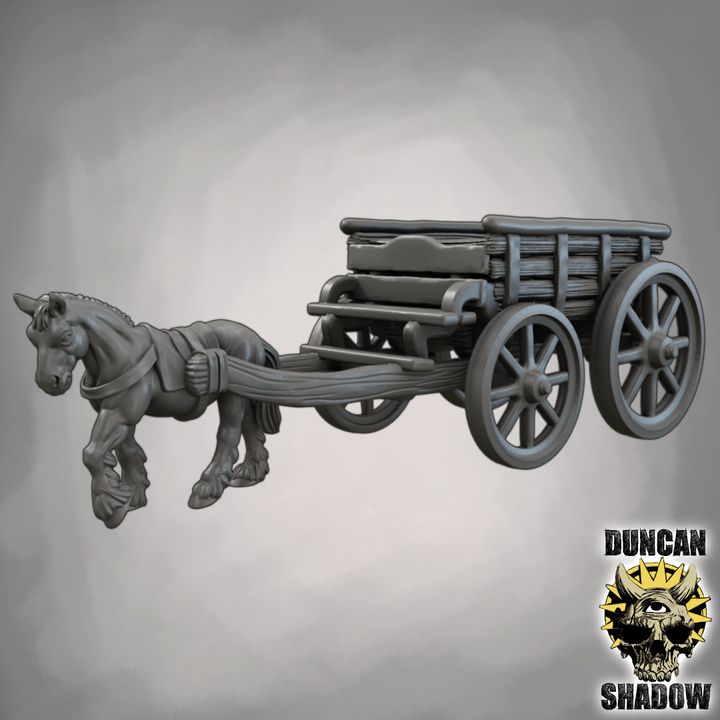 Wagon Large - Resin Miniature for DnD & Tabletop Games | 28mm/32mm