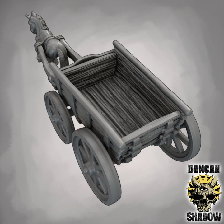 Wagon Large - Resin Miniature for DnD & Tabletop Games | 28mm/32mm
