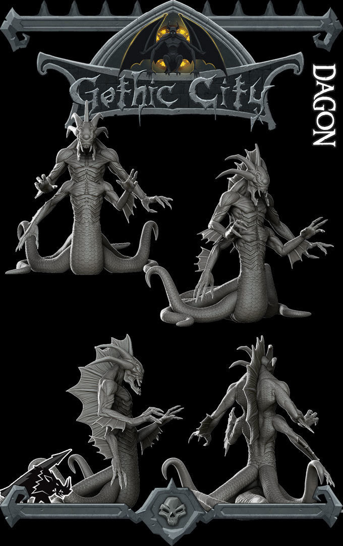 Dagon - EPIC Sized Statue | Dungeons and dragons | Cthulhu Mythos| Pathfinder | War Gaming