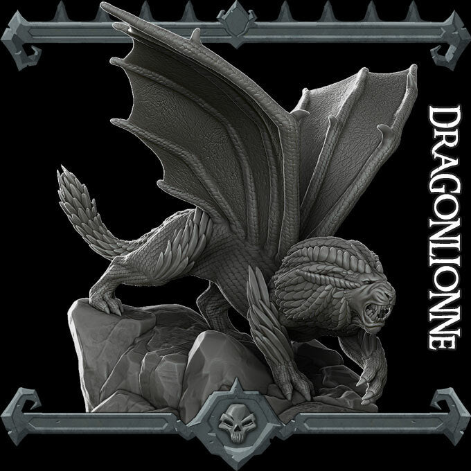 DRAGONLIONNE - Miniature | All Sizes | Dungeons and Dragons | Pathfinder | War Gaming