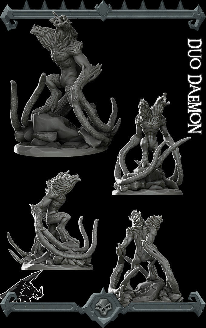 DUO DAEMON - Miniature | Dungeons and dragons | Cthulhu | Pathfinder | War Gaming