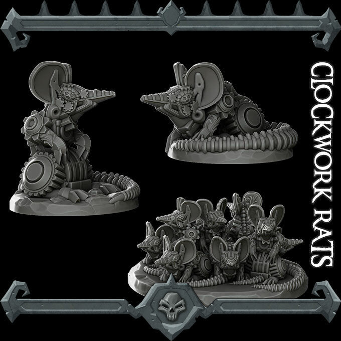 CLOCKWORK RATS- Miniature - Dungeons and dragons | Cthulhu | Pathfinder | War Gaming