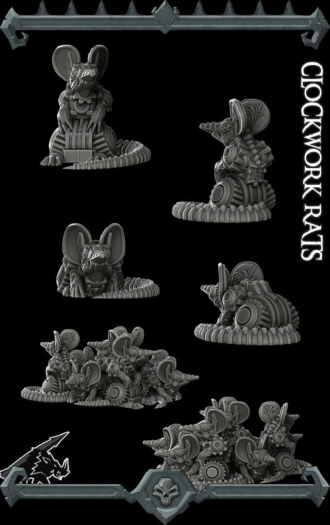 CLOCKWORK RATS- Miniature - Dungeons and dragons | Cthulhu | Pathfinder | War Gaming