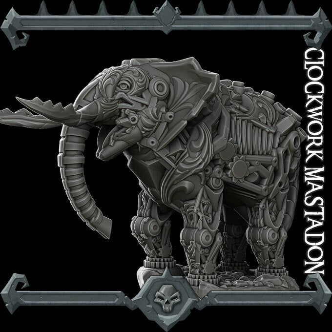 CLOCKWORK MASTADON - Miniature | All Sizes | Dungeons and Dragons | Pathfinder | War Gaming