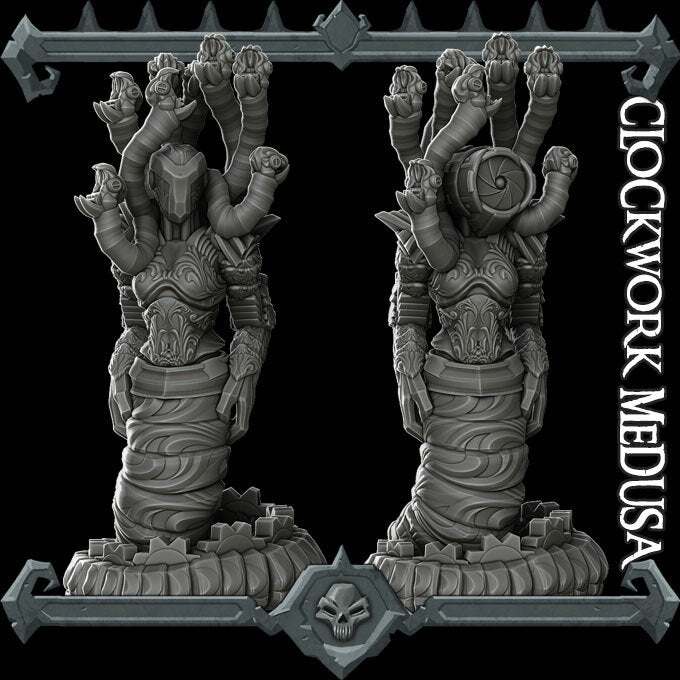 CLOCKWORK MEDUSA - Miniature | All Sizes | Dungeons and Dragons | Pathfinder | War Gaming