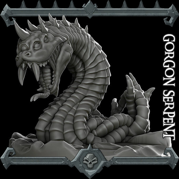 Gorgon Serpent - Miniature | Dungeons and dragons | Cthulhu | Pathfinder | War Gaming