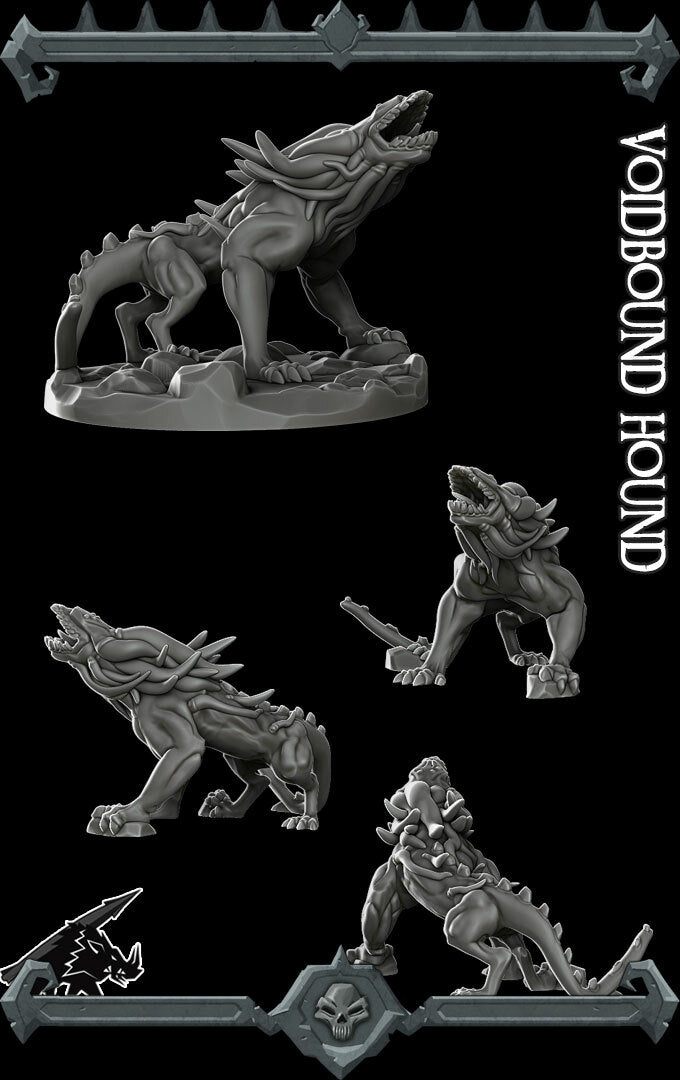 VOID-BOUND HOUND- Miniature | All Sizes | Dungeons and Dragons | Pathfinder | War Gaming