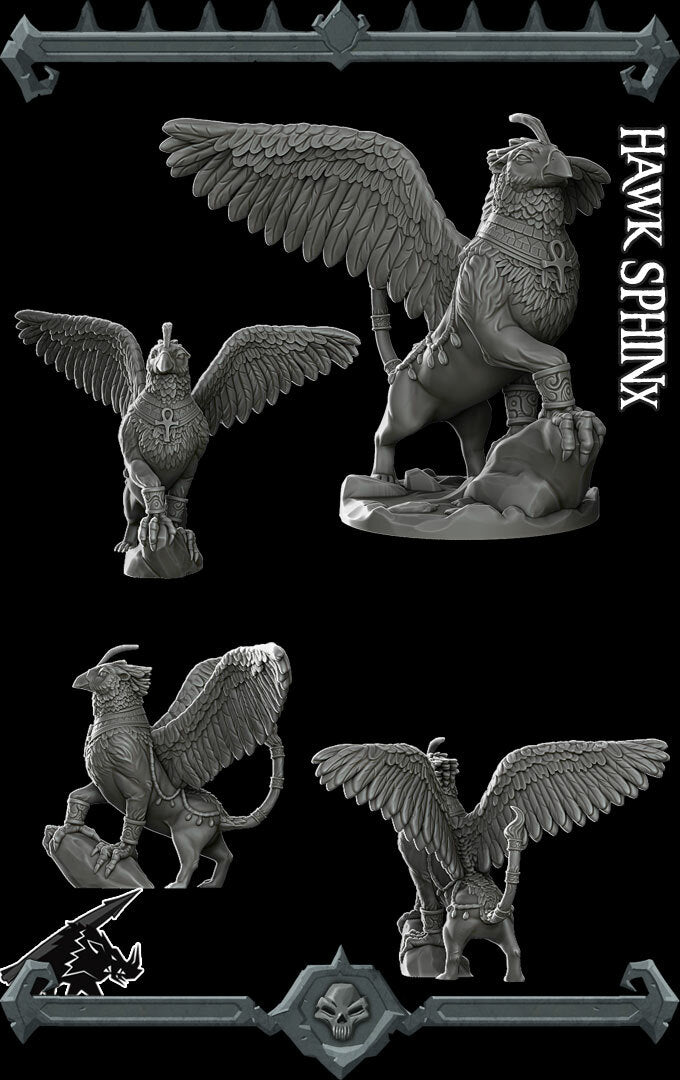 HAWK SPHINX - Miniature | All Sizes | Dungeons and Dragons | Pathfinder | War Gaming