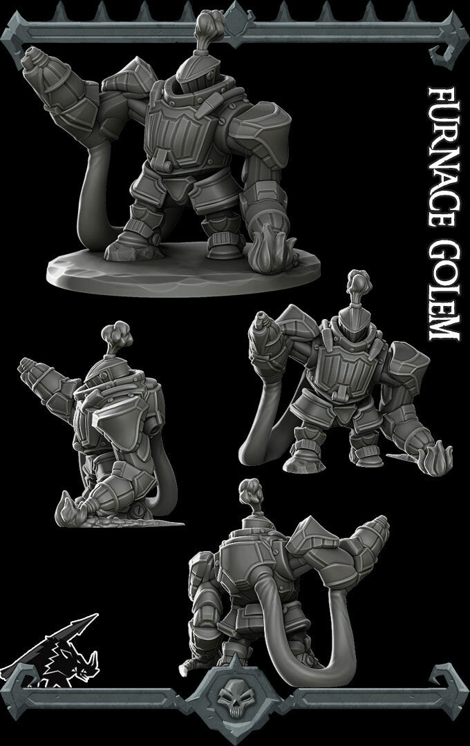 FURNACE GOLEM- Miniature | All Sizes | Dungeons and Dragons | Pathfinder | War Gaming