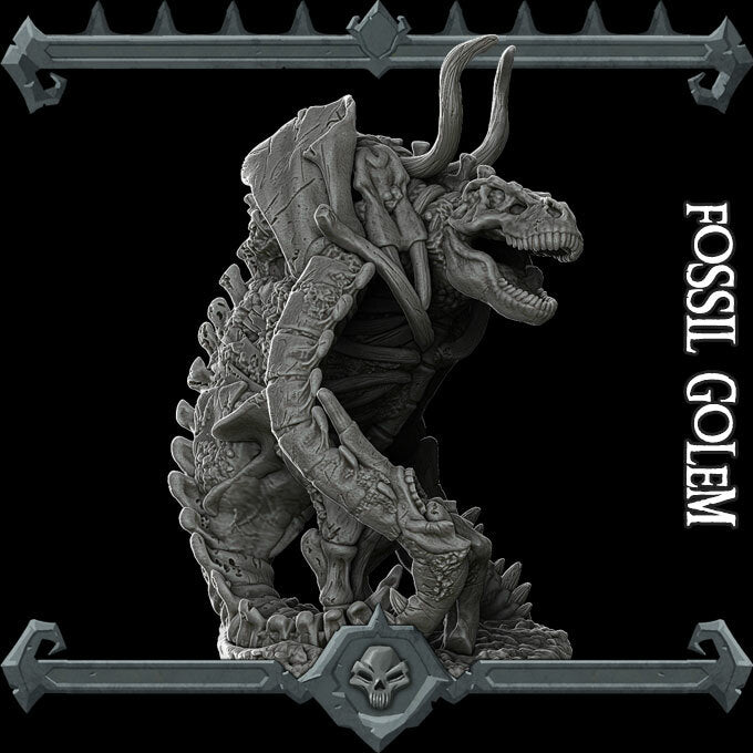 FOSSIL GOLEM - Miniature | All Sizes | Dungeons and Dragons | Pathfinder | War Gaming