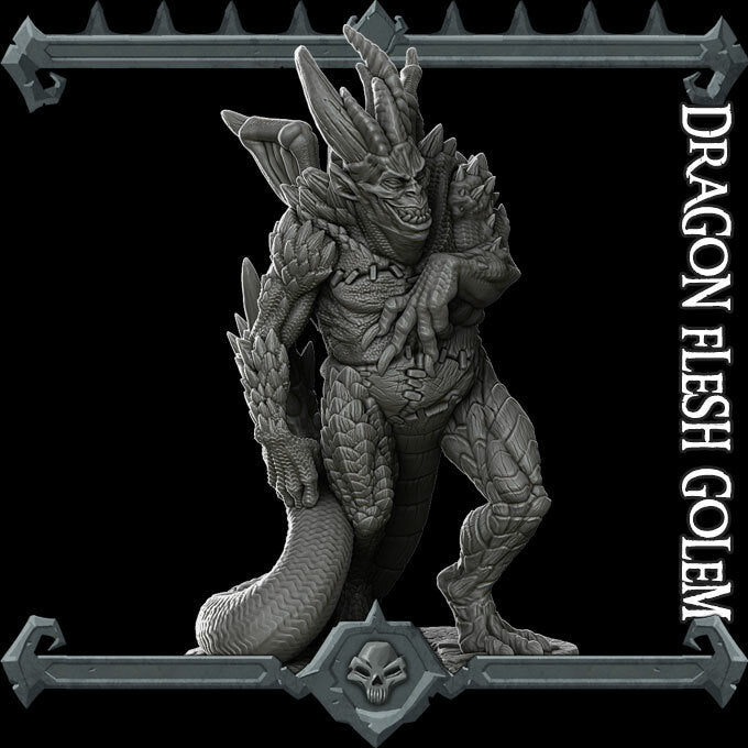 DRAGON FLESH GOLEM - Miniature | All Sizes | Dungeons and Dragons | Pathfinder | War Gaming