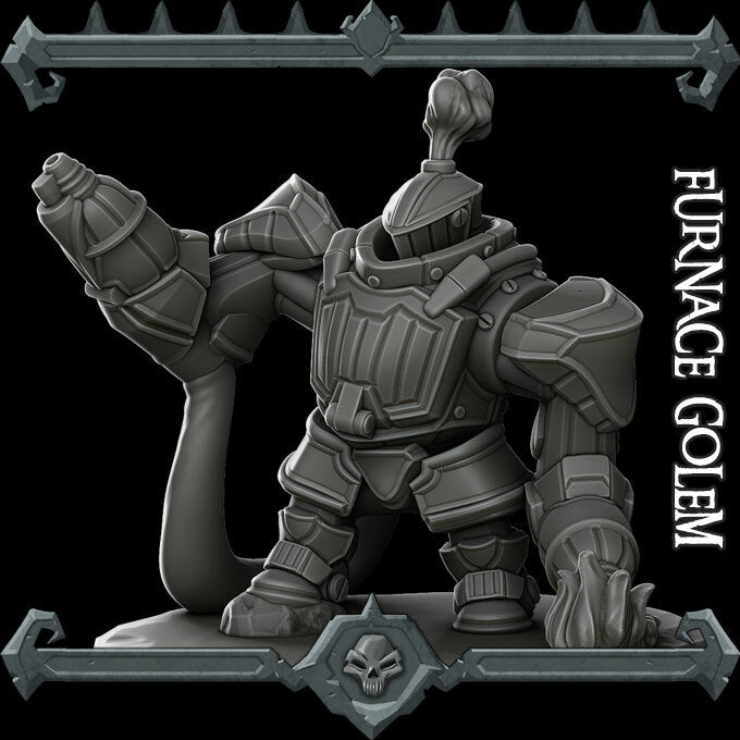 FURNACE GOLEM- Miniature | All Sizes | Dungeons and Dragons | Pathfinder | War Gaming