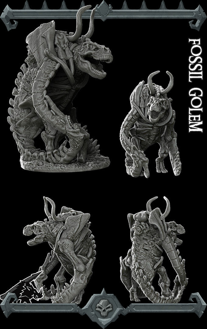 FOSSIL GOLEM - Miniature | All Sizes | Dungeons and Dragons | Pathfinder | War Gaming