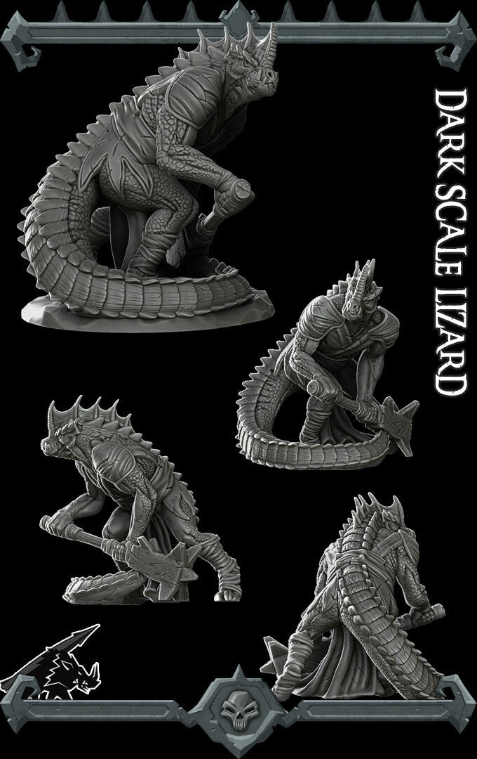 DARK SCALE LIZARD - Miniature | Dungeons and dragons | Cthulhu | Pathfinder | War Gaming