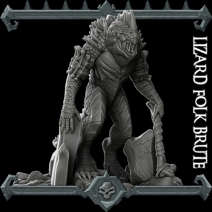 LIZARDFOLK BRUTE - Miniature | Dungeons and dragons | Cthulhu | Pathfinder | War Gaming