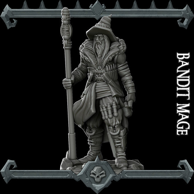 BANDIT MAGE - Miniature | All Sizes | Dungeons and Dragons | Pathfinder | War Gaming