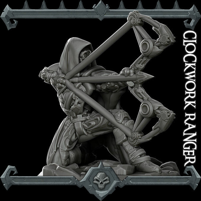 CLOCKWORK RANGER - Miniature | All Sizes | Dungeons and Dragons | Pathfinder | War Gaming