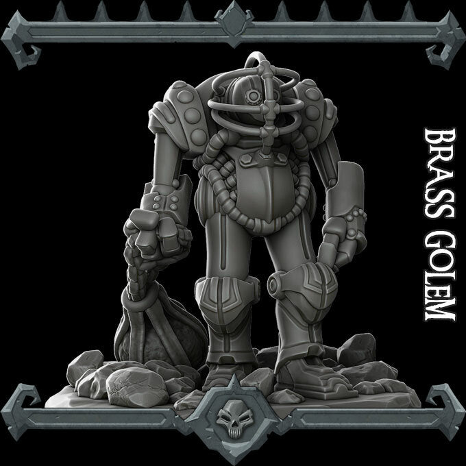 BRASS GOLEM - Miniature | All Sizes | Dungeons and Dragons | Pathfinder | War Gaming