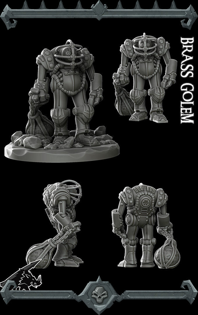 BRASS GOLEM - Miniature | All Sizes | Dungeons and Dragons | Pathfinder | War Gaming