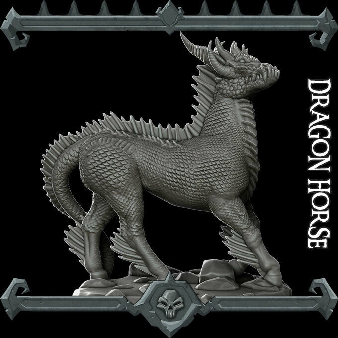 DRAGON HORSE - Miniature | All Sizes | Dungeons and Dragons | Pathfinder | War Gaming