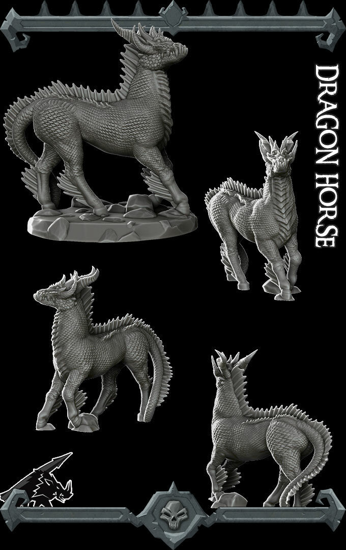 DRAGON HORSE - Miniature | All Sizes | Dungeons and Dragons | Pathfinder | War Gaming