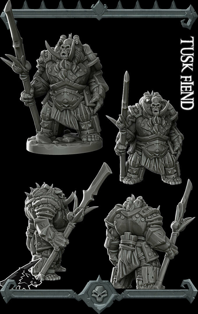 TUSK FIEND - Miniature | All Sizes | Dungeons and Dragons | Pathfinder | War Gaming