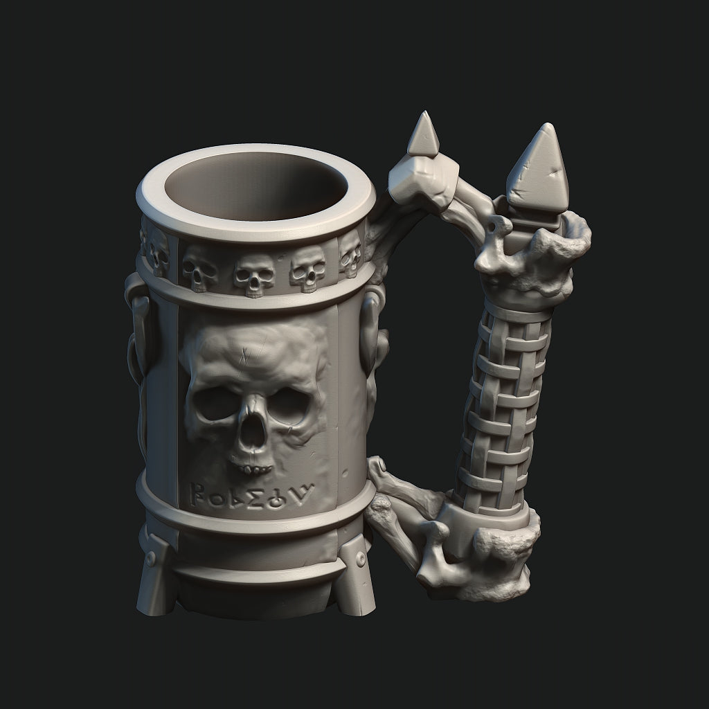 Necromancer Themed Mythic Mug Can Holder with FREE Riser Insert (With Handle)