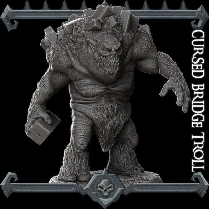 CURSED BRIDGE TROLL - Miniature | All Sizes | Dungeons and Dragons | Pathfinder | War Gaming