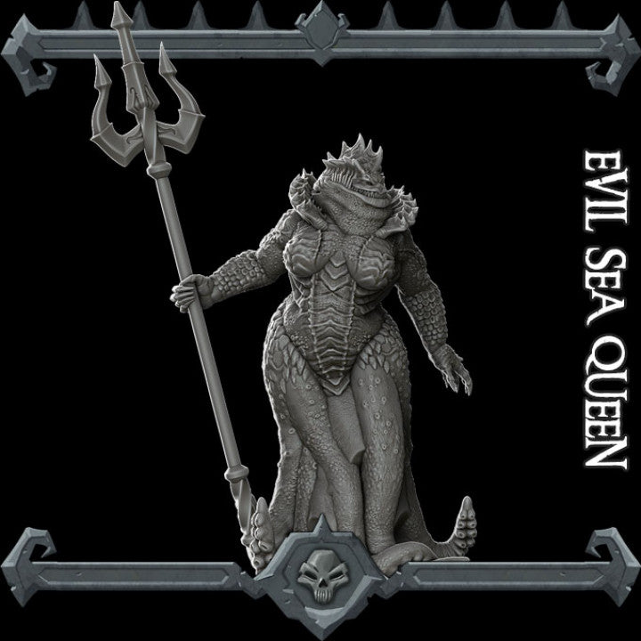 EVIL SEA QUEEN - Miniature | All Sizes | Dungeons and Dragons | Pathfinder | War Gaming