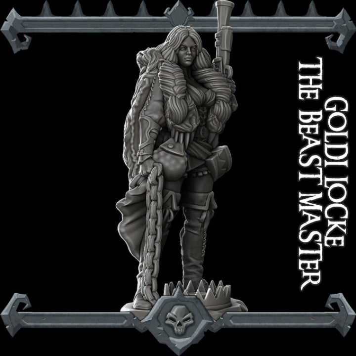 GOLDI LOCKE: THE BEAST MASTER - Miniature | All Sizes | Dungeons and Dragons | Pathfinder | War Gaming