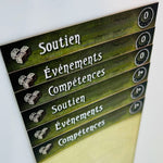 Soutien, Événements, Compétences | Horreur à Arkham JCE - Intercalaires -Langue Française