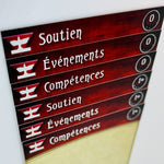 Soutien, Événements, Compétences | Horreur à Arkham JCE - Intercalaires -Langue Française