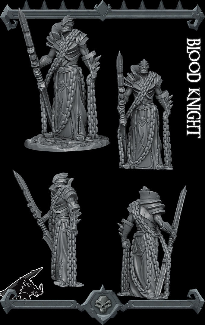 BLOOD KNIGHT - Miniature | All Sizes | Dungeons and Dragons | Pathfinder | War Gaming