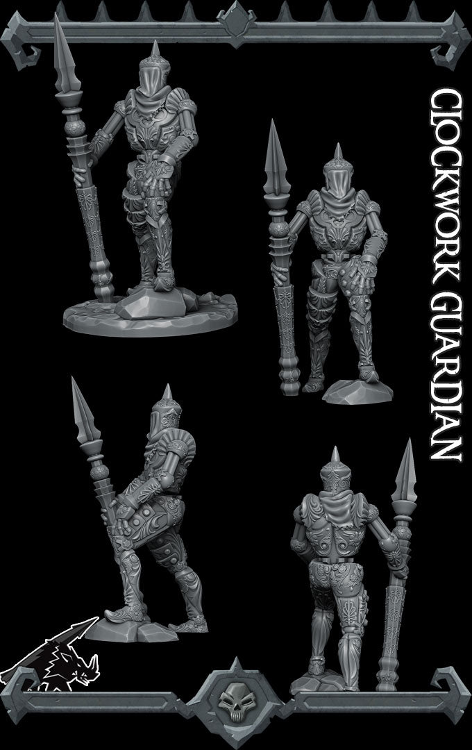 CLOCKWORK GUARDIAN - Miniature | All Sizes | Dungeons and Dragons | Pathfinder | War Gaming