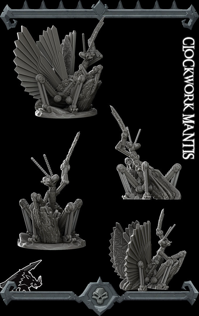 CLOCKWORK MANTIS - Miniature -All Sizes | Dungeons and Dragons | Pathfinder | War Gaming