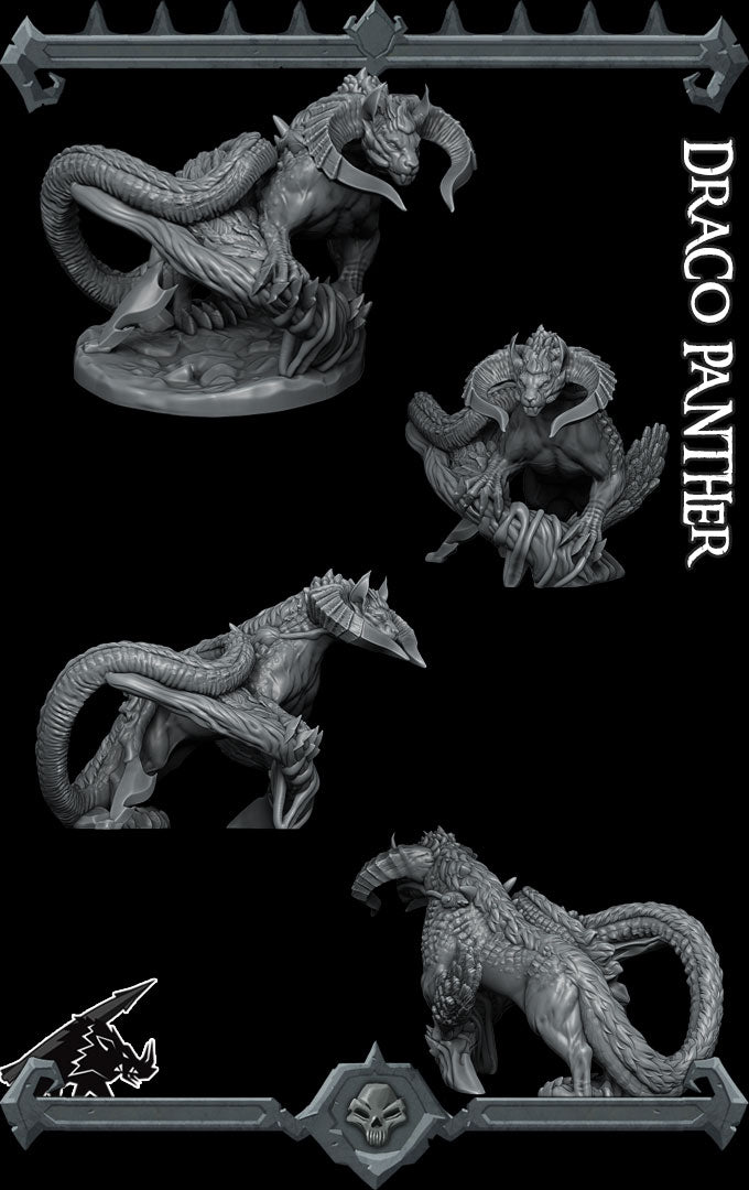 DRACO PANTHER - Miniature | Dungeons and dragons | Cthulhu | Pathfinder | War Gaming