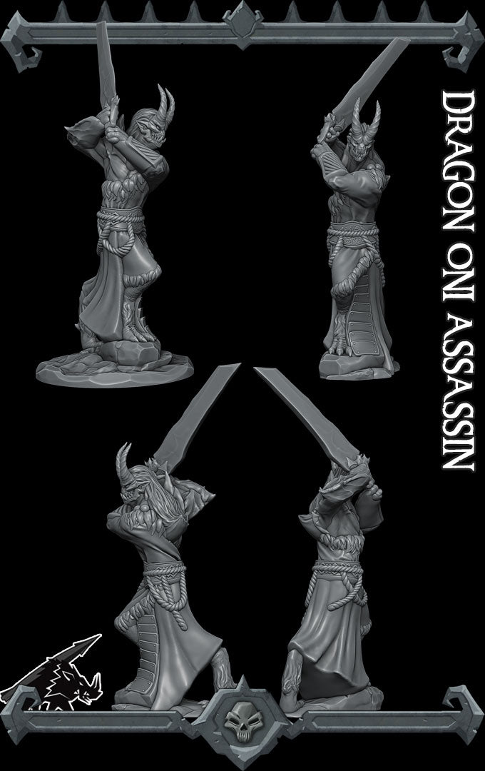 DRAGON ONI ASSASIN - Miniature -All Sizes | Dungeons and Dragons | Pathfinder | War Gaming