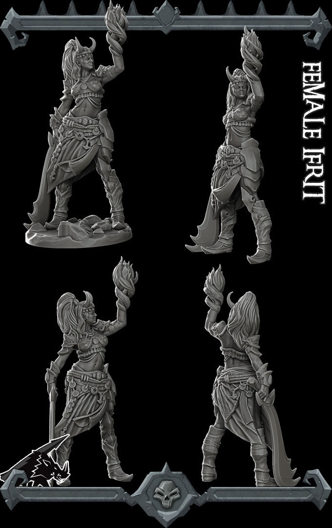 FEMALE IFRIT - Miniature -All Sizes | Dungeons and Dragons | Pathfinder | War Gaming