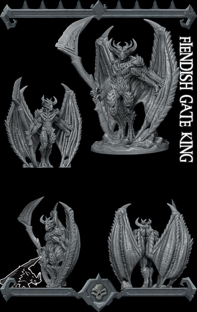 FIENDISH GATE KING - Miniature | All Sizes | Dungeons and Dragons | Pathfinder | War Gaming