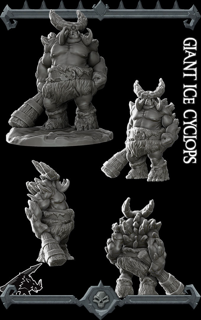 GIANT ICE CYCLOPS - Miniature | All Sizes | Dungeons and Dragons | Pathfinder | War Gaming
